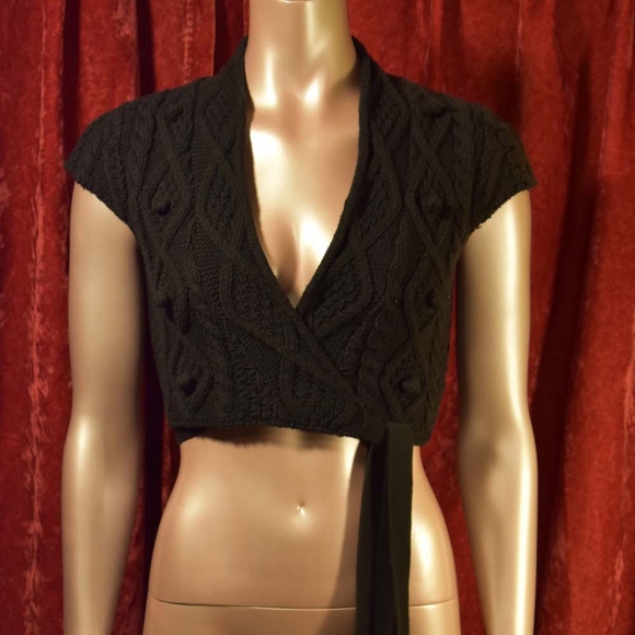 Free People Tops - Flirty Free People Knitted Wrap Short Sleeve Shrug